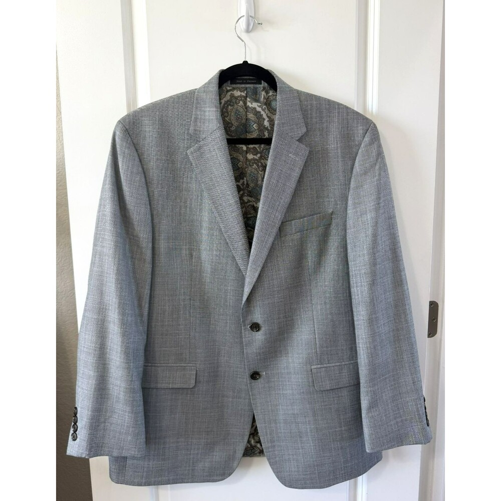 Ralph Lauren Chaps Blazer Men 44R Gray Classic Jacket Paisley Lined NWOT